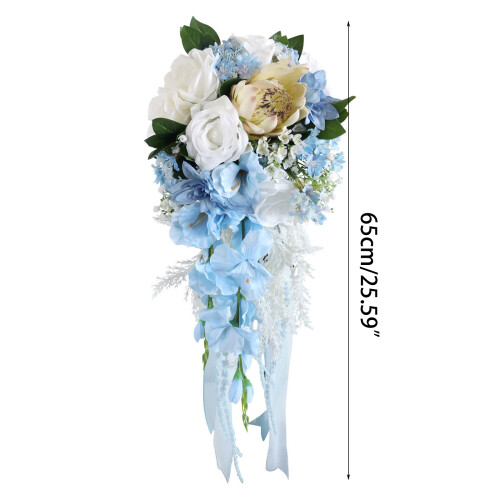 IceBlue Rose Artificial Flower Bridals Bouquets for Bride 2