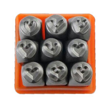 Set van 9 metalen stempel 3/6mm hart stempelen punch tool-3 mm