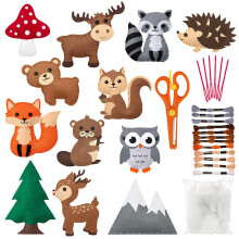 DIY Animal Shapes Sewing Kit for Kids, Beginner Educational Sewing Kit for Children