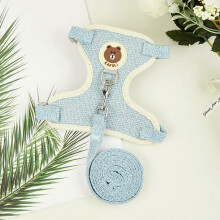 Cute rabbit harness and leash set, bunny pet accessories, vest, harnesses, rabbit leashes for outdoor walks, pet supplies 8 Msize fits 2.25.5kg