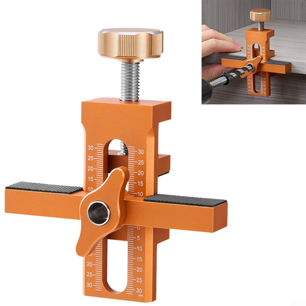 Cabinet Door Installation Positioner Adjustable Aluminum Alloy Positioning Tool Orange Cabinet Clamps 9365049904322