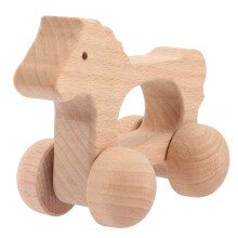Wooden Toy Push Truck for Creative Montessori Vehicle, Grasping Ability and Motor Development for Toddlers from Months Old