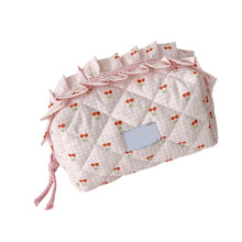 Stylish Plaids Lace Cosmetic Organizers Waterproof Makeup-Pink
