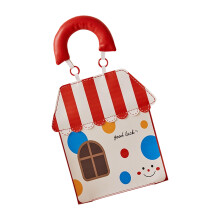 Playful Pattern Wall Hanging Tissue Container Easy-red house
