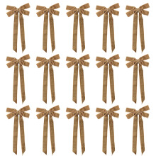 15Pcs/Pack Efficient Velvety Bowknots for Christmas-light brown