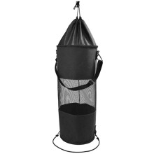 Slim net trash bag, boating bag for waste storage, boat storage organizer, marine bag, marine organizer, polyester, black