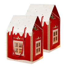 Handgefertigte Weihnachts-Cottage-Geschenkbox aus-Rot 2St