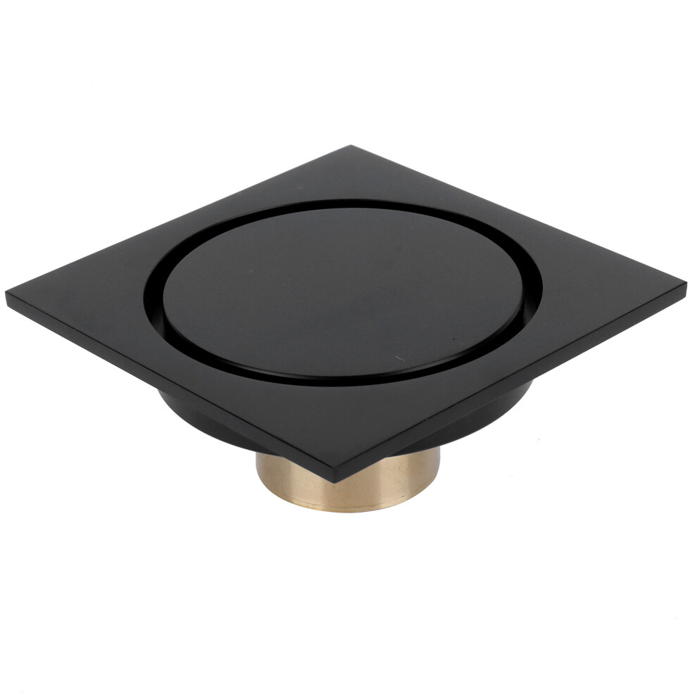 Odor-Resistant Copper Floor Drain Hair Catcher 10X10cm Black 4661378170540