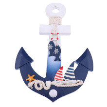Nautical Wooden Anchor, Semi-Glossy Navy Blue Finish Anchor, Perfect For Watersports Setting Coastal Theme Wall Decor, Hand-Painted Irregular Wall Dec