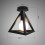Lustre de teto moderno preto com design triangular e cabo de comprimento ajustável, feito de material resistente e adequado para diversos estilos de 5