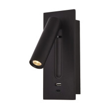 Zwarte wandlamp voor de hal, inbouw LED-leeslamp met verstelbare spot, eenvoudig te installeren, breed toepasbaar, 350 graden draaibaar.