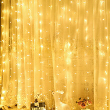 Guirlande lumineuse féérique blanc chaud, 2x2m, connectable, avec télécommande pour décoration intérieure et extérieure, luminosité réglable