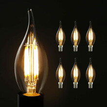 Ampoule rétro candélabre, ampoule LED dimmable longue durée équivalente à 40 W avec verre ambré, culot E12, ampoule décorative à filament