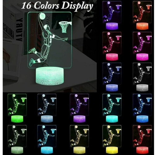 Μπασκετμπολίστας3D Οπτική Ψευδαίσθηση, Νυχτερινό Φως LED για Διακόσμηση Παιδικού