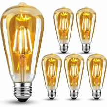 Ampoules LED blanc chaud, ampoules Edison à intensité variable en verre transparent, équivalent 60 W incandescent, design en forme de larme,