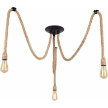 Industriell pendellampa, lättinstallerad vintage taklampa med hamparep och trä, kundservice, premiumkvalitetsgaranti.