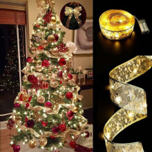 Guirlande lumineuse de Noël avec minuterie, alimentée par piles et USB, composée de 50 LED extra-longues, idéale pour une utilisation intérieure