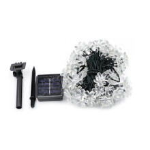 Fleksible 100 LED-lys til soveværelsesindretning, energibesparende solenergiforsyning, vandtætte udendørs solcelledrevne blomsterlyskæder