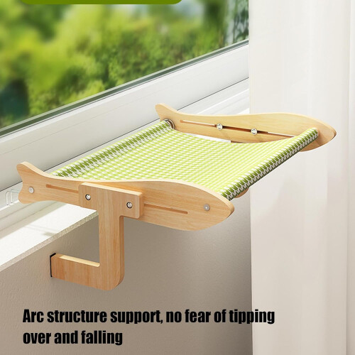 Cat Window Perch  Breathable, SpaceSaving Wooden Frame for Kittens, Play, Home 1