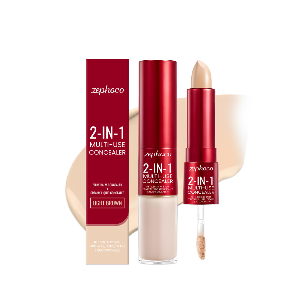 (Suit, Light brown) Liquid Concealer Series has a natural makeup effect, is light and conformable, modifies skin tone, controls oil