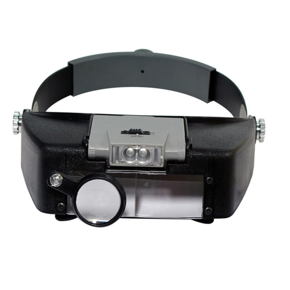 Light Helmet Headmounted Magnifier With Led Weight Duallens For Clock Hobbyists And Professionals