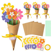 Flower Bouquets Craft Paper Making Tool With Ribbon, Mothers Day Cards Helper, Floral Supply Kit