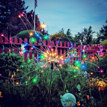 Luzes solares de fogos de artifício DIY em formatos diversos, à prova d'água IP65 para uso externo, estaca decorativa com brilho para pátio,