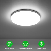 Solas Uasteorainn LED Suiteála Áisiúil, Geal Ach Cosanta Súile Solas Uasteorainn LED 24W2160LM le haghaidh Seomra Bia agus Spásanna Eile (Bán)