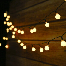 Battery Operated LED String Lights, 6.9 Meters Warm White Globe with 8 Modes, Waterproof Design for Outdoor Festival Decoration