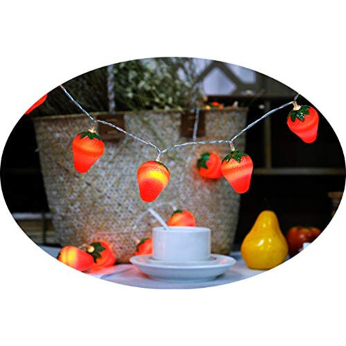 Multi Function Decor with Customizable and Bendable Design, LED Fairy Lights 20LEDs Fruit String Lights Featuring Battery Powered Warm White String 1