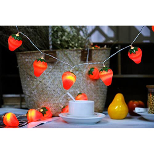 Multi Function Decor with Customizable and Bendable Design, LED Fairy Lights 20LEDs Fruit String Lights Featuring Battery Powered Warm White String 2