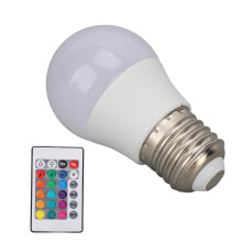 Energy Saving LED RGB Lamp with Smart Remote Control, Dimmable Light Bulbs 6W A45 E27 Base Color Changing Bulb with 4 Modes, Eye-Safe Relaxation