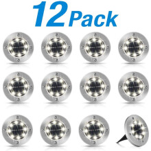 Luminárias solares de LED para o solo, em aço inoxidável durável com fácil instalação sem fio, perfeitas para decoração de jardins, caminhos