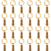Battery Operated Wine Bottle Lights, 20 LEDs Fairy Mini String Lights with Cork Base for Bright Shining, Easy Install to Create Romantic Atmosphere