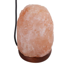 Night Light with Air Purifying Features, Hand Crafted Himalayan Salt Lamp on Wooden Base, USB Powered Color Changing Crystal Rock Lamp for Mood