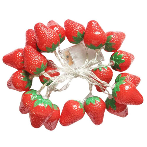 Multi Function Decor with Customizable and Bendable Design, LED Fairy Lights 20LEDs Fruit String Lights Featuring Battery Powered Warm White String