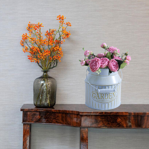 Vintage Βάζο Shabby Chic, Petite Size Ρουστίκ Βάζο Γαλατιέρας για Αποξηραμένα ή Τεχνητά 1