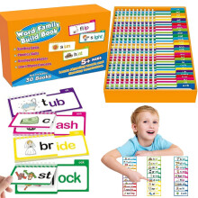 30 Reading and Rhyming Flip Books, Word Families Flip Books, ABC Vocabulary Cards, Sight Word Cards, Educational Game for Family and Friends