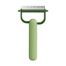 Dog Grooming Comb, Dematting Tool, Comfortable Handle, Easy to Clean, Green