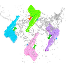 Children's Water Gun, Pack of 4, Small Water Spray Gun, Range 10 Metres, Water Gun for Children, Summer, Outdoor, Pool, Beach, Water Toy