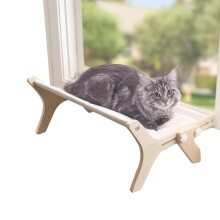 Cat Window Pole Machine Washable Bed Blanket Wooden Hammock Double Sided Window Rest Seat All Season Sturdy Household Pet Supplies for Indoor Cats