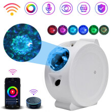 Sinfonia Celestial: Um projetor de galáxias com alto-falante Bluetooth integrado. Experimente a harmonia de luzes e sons em seu próprio universo.