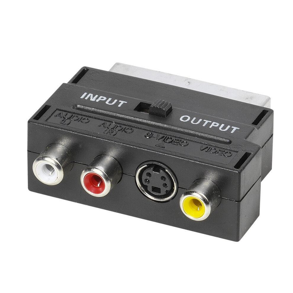 Audio/Video Adaptor, Mini Din Coupling, 3X Rca Female, Scart Plug Switchable 9189345039171