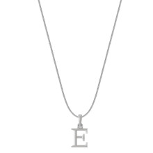 Sterling Silver (92.5% purity), precious name pendant with snake chain, designer alphabet medallion – pss8005e55