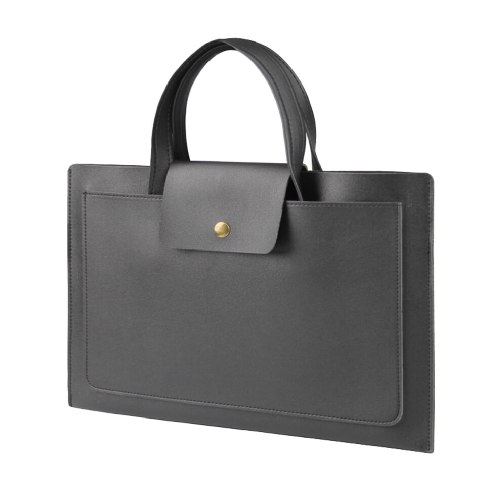 Portable Laptop Stand Case With Adjustable Angled Pu Leather Briefcases For 1314 Inch Laptops Office Black 9412369152244