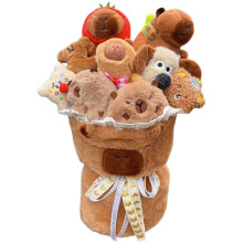 Plush flower bouquet, Cartoon Capybara, Doll, Birthday bouquet, Valentine's Day, Graduation gift, 11.81*7.09inch