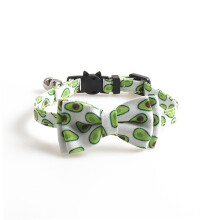 2 pieces cat collar with bell, creative fruit design for cats and small dogs, summer colors white watermelon and green avocado