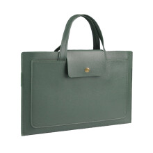 Portable Laptop Stand Case With Adjustable Angled PU Leather Briefcase For 1314 Inches Laptops Green