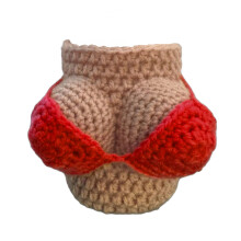Removable Bikinis Wine Bottle Cover Crochet Sweater Wine-Red