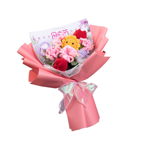 Crochet Flowers Bouquets with String Light-Smiling like a flowe